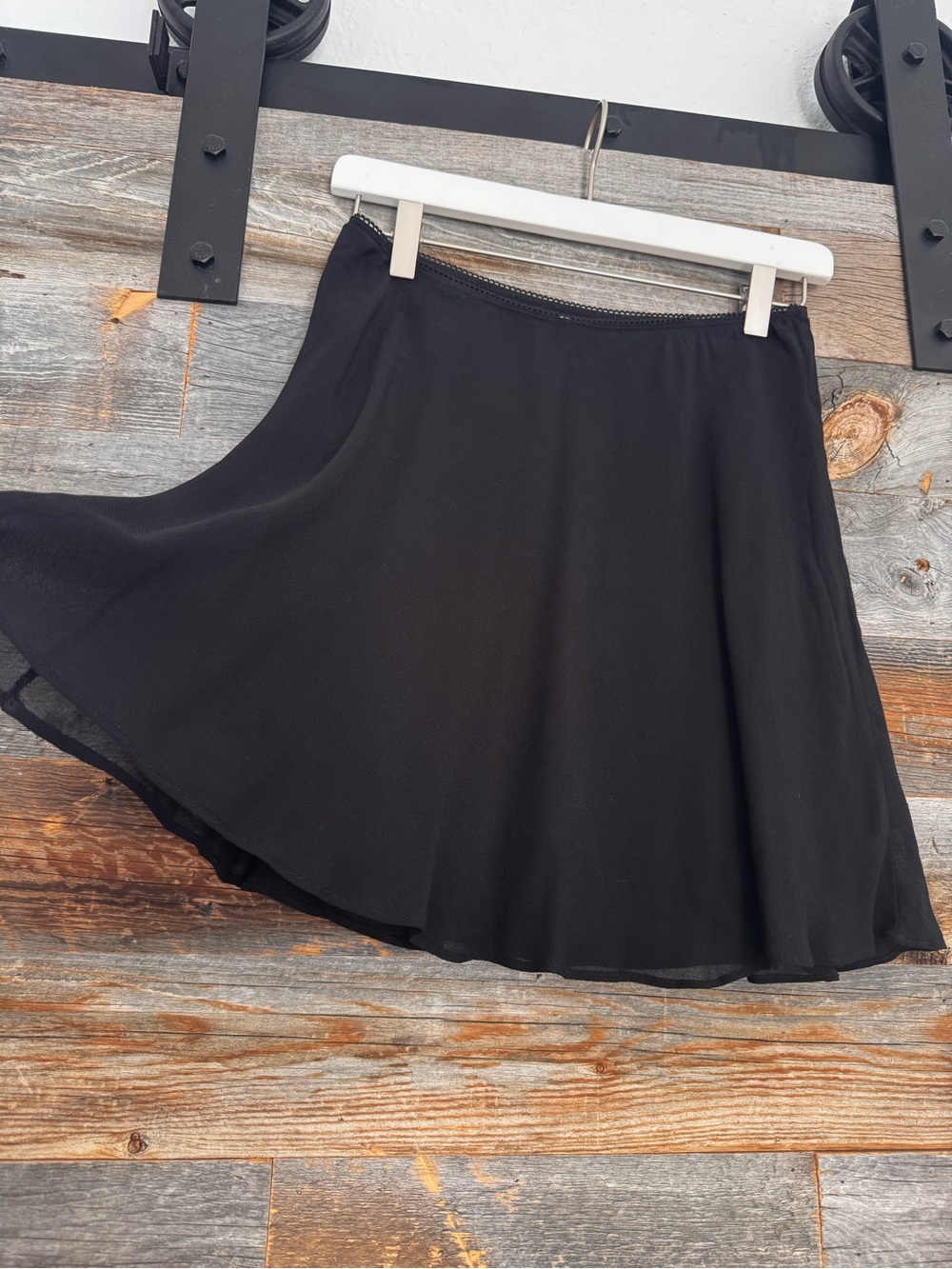 Reformation Brandy Georgette Black Mini Skirt - Picture 4 of 7